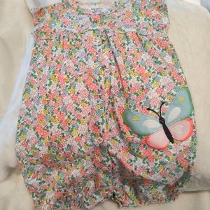 Floral with butterfly design decal button up onsie